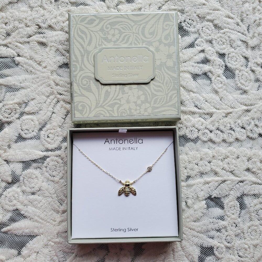 Antonella Sterling Silver Bee Necklace